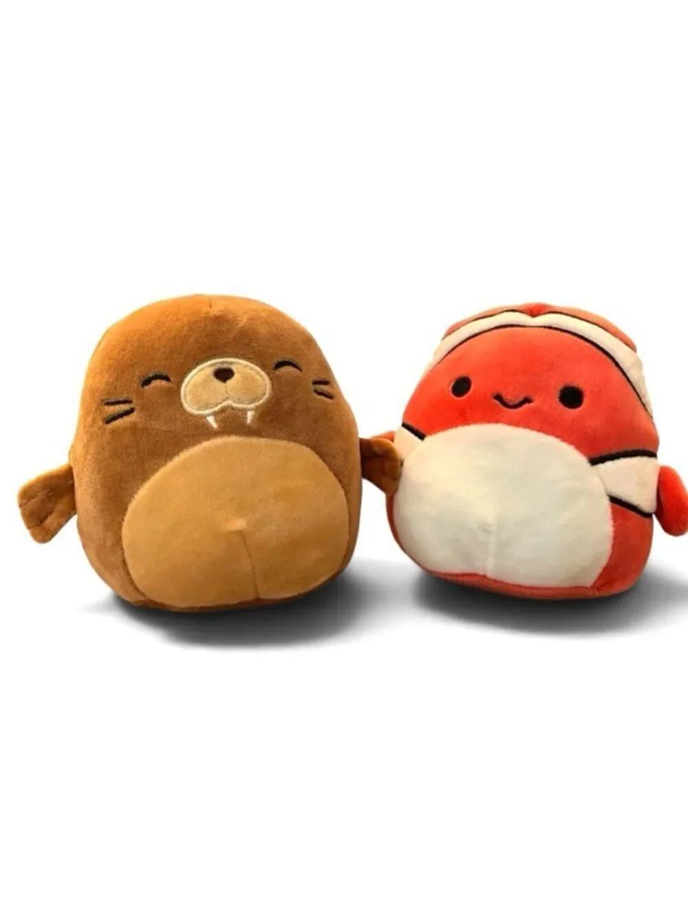 Squishmallow Squishville Sea Life Squad RICKY Clown Fish Bruce Walrus Set 5" New